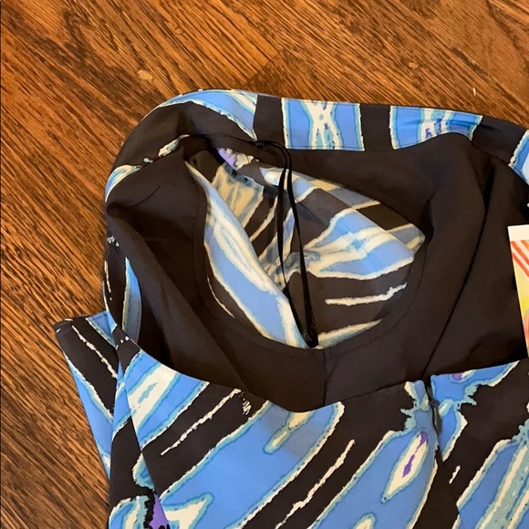 Tibi Blue Print One Shoulder Dress - Sz 0 - Picture 10 of 13